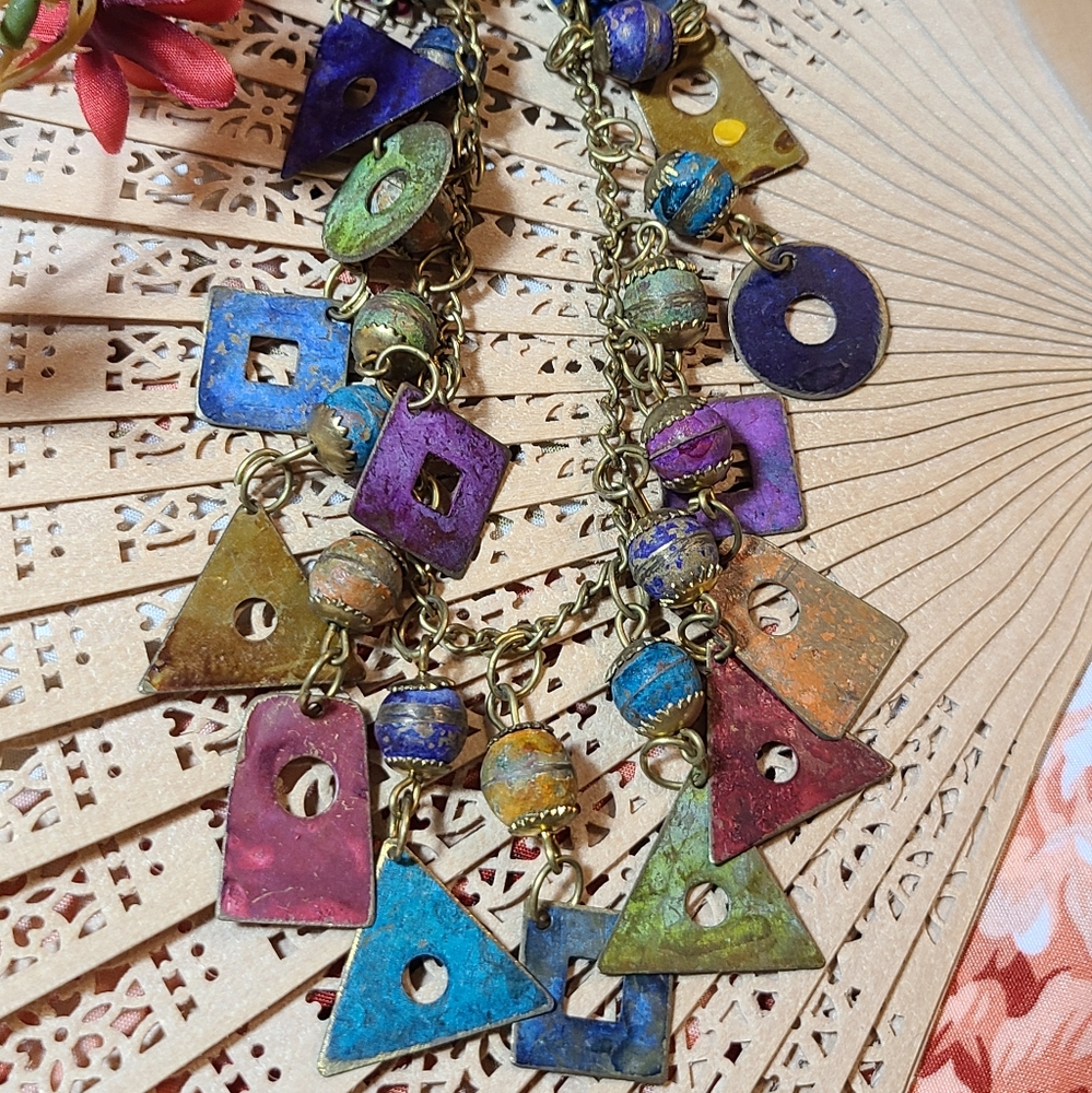 Ladies Necklace for sale Gypsy jamaica style metal charms